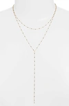 Argento Vivo Multi-row Lariat Necklace In 14k Gold-plated Sterling Silver, 14-18 In Black/ Gold