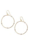 Argento Vivo Open Circle Stone Drop Earrings In 14k Gold-plated Sterling Silver In Clear/ Gold