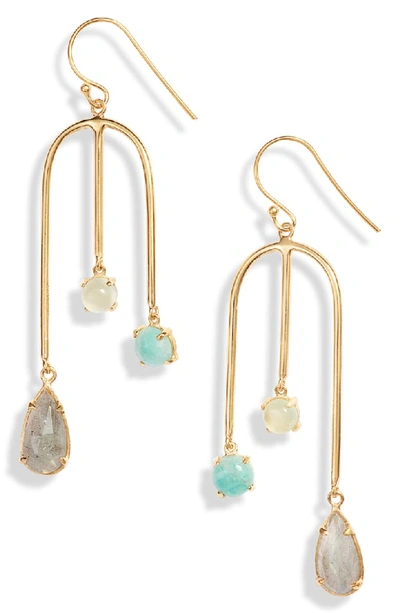 Argento Vivo Multi Stone Dangle Earrings In 14k Gold-plated Sterling Silver