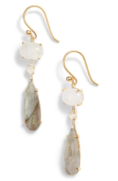 Argento Vivo Multi Stone Drop Earrings In 14k Gold-plated Sterling Silver