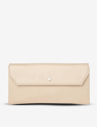 Lk Bennett Dora Leather Clutch Bag In Bei-trench