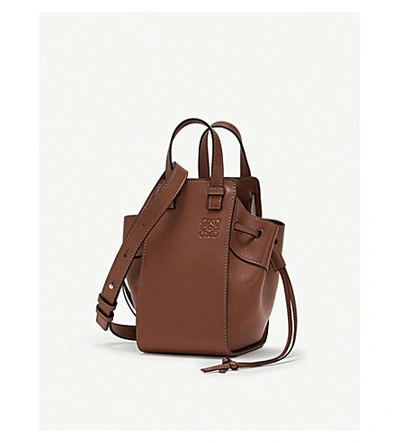 Loewe Hammock Dw Mini Leather Shoulder Bag In Brunette