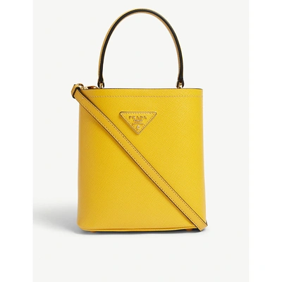Prada Mini Bucket Bag In Yellow