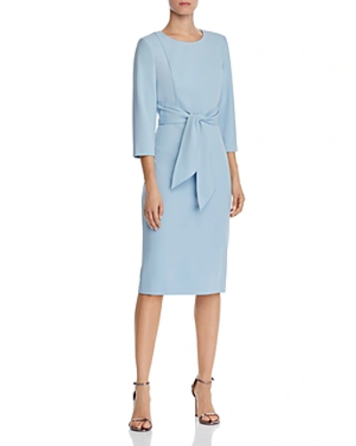 Adrianna Papell Tie-waist Dress In Blue Mist