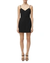 French Connection Whisper V-neck Mini Dress In Black