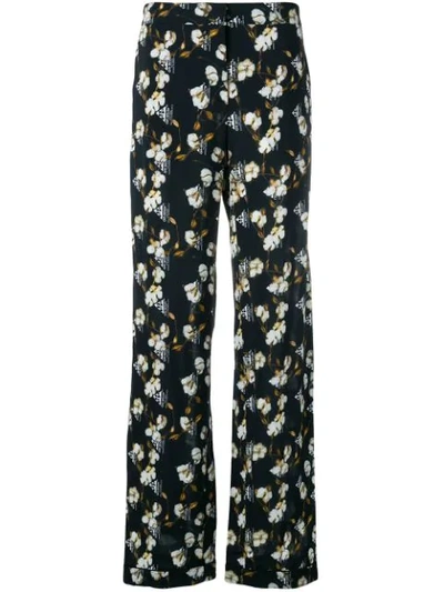 Off-white Floral Design Jogger Pants "black"