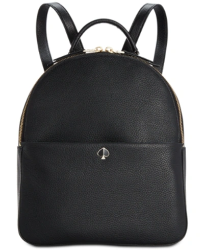Kate Spade Medium Polly Leather Backpack In Black/gold