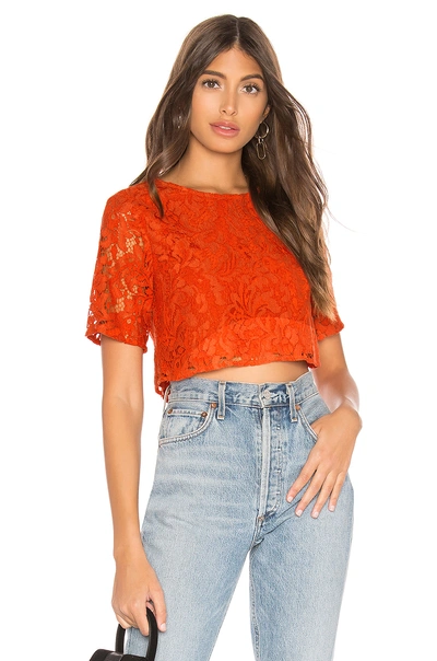 Lovers & Friends Lovers + Friends Raine Crop Top In Red. In Deep Coral