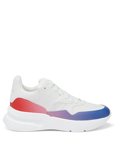 Alexander Mcqueen Runner Exaggerated-sole Low-top Leather Trainers In White/multicolor
