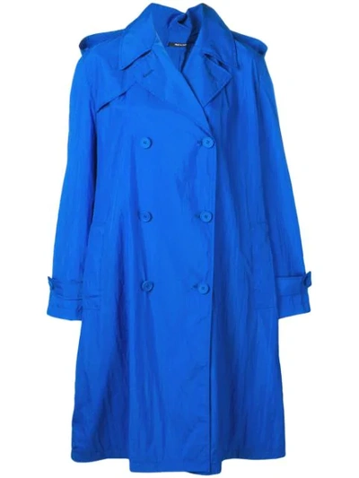Maison Margiela Oversized Trench Coat In Blue