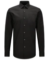 Hugo Boss Boss Men's Black Regular-fit Long-sleeved Cotton-poplin Shirt
