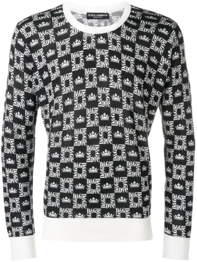 Dolce & Gabbana All Over Print Jumper In Black