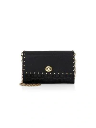 COACH Marlow Rivets Signature Leather Crossbody Bag 