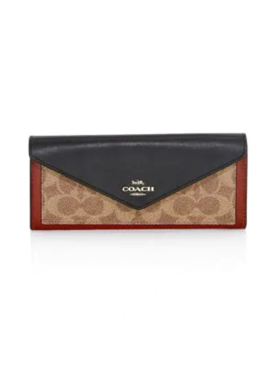 Coach Soft Colorblock Signature Canvas & Leather Wallet In Multi