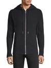 Helmut Lang Waffle-knit Cotton Zip-up Hoodie In Black