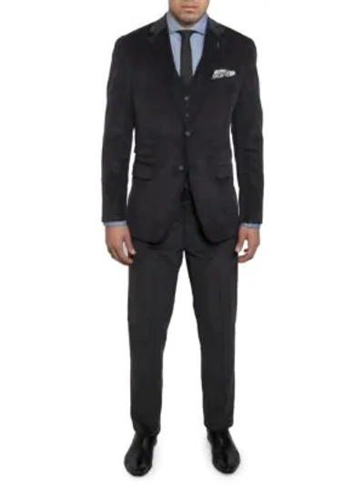 Michael Bastian Men's Modern-fit Notch Lapel Vested Wool Suit In Black