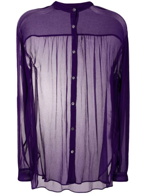 purple sheer blouse