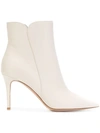 Gianvito Rossi Women's Levy Leather Ankle Boots In White