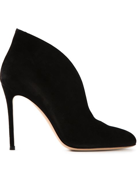 Gianvito Rossi Vania Suede High-back Ankle Boots In Black | ModeSens