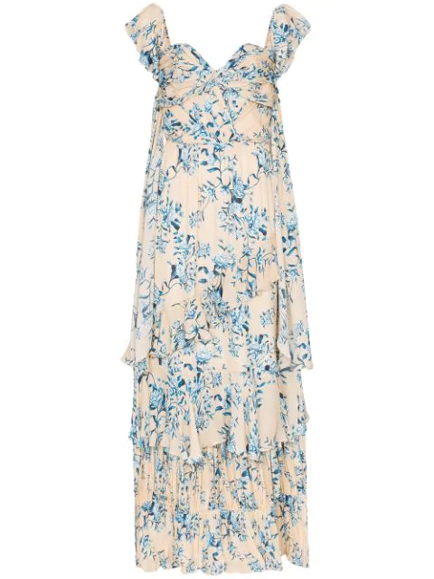 Johanna Ortiz Drapes Of Solitude Floral In Neutrals Modesens