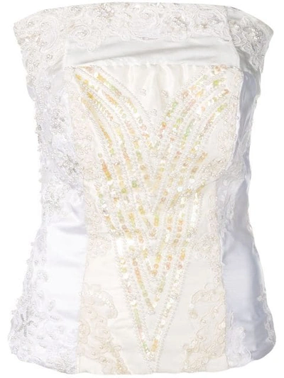 A.f.vandevorst Embroidered Sleeveless Top In White