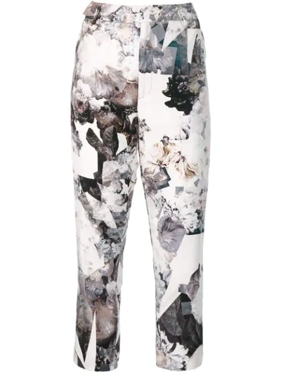 A.f.vandevorst Mid Rise Printed Trousers In White