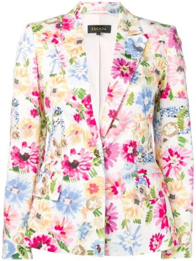 Escada Garden Floral-print Jacket In Multi