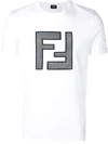 Fendi T-shirt Ff Mesh Light Jersey In Znm White