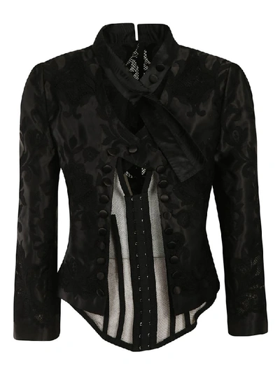 Dolce & Gabbana Lace Embellished Jacket In Black