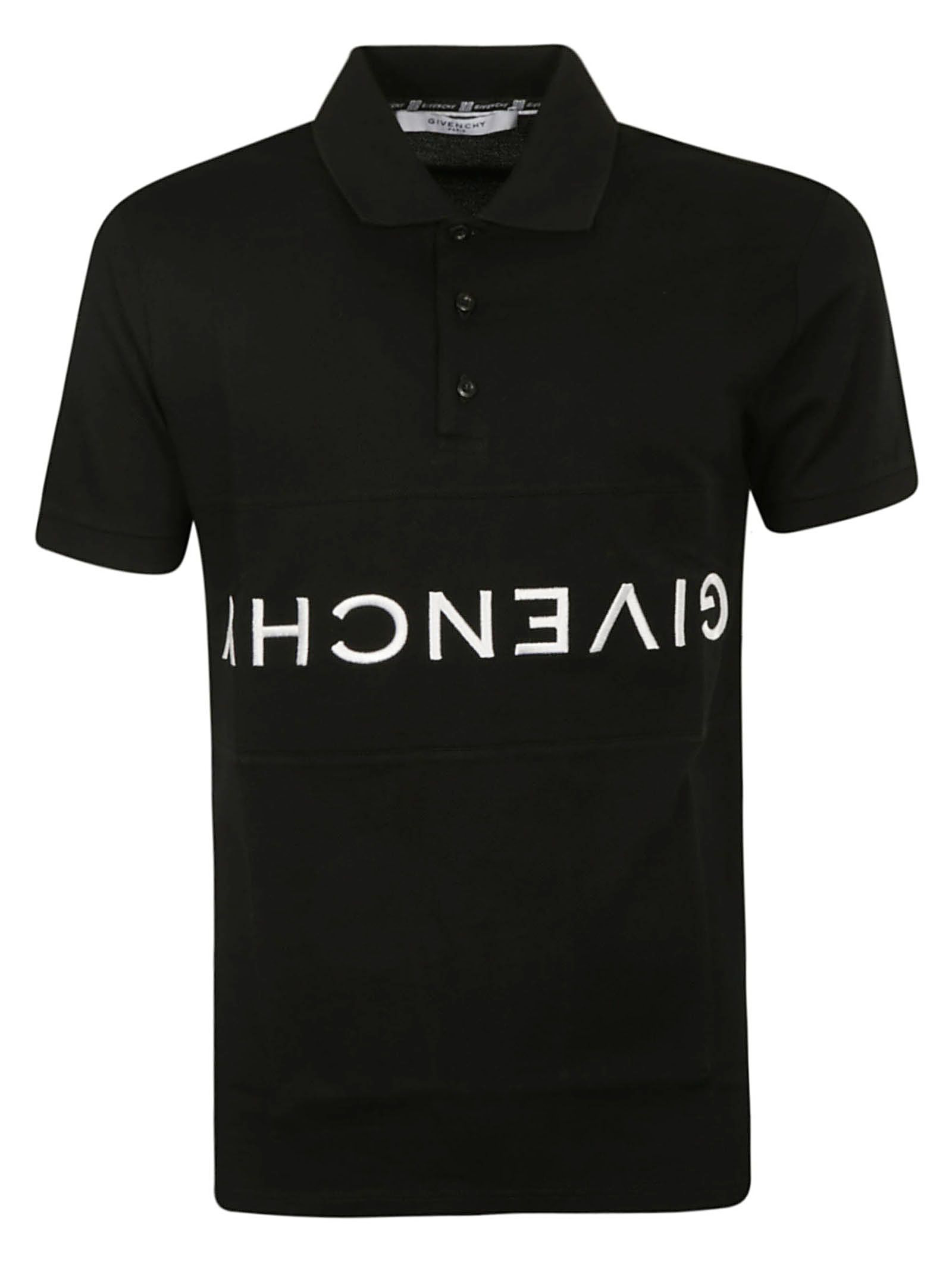 Givenchy Reverse Logo Polo Shirt In Black | ModeSens