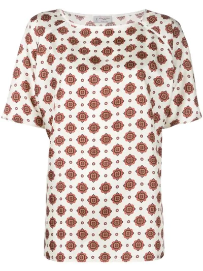 Alberto Biani Geometric Printed T In Neutrals