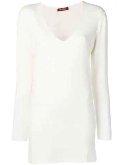 Max Mara V-neck Top In White