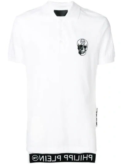 Philipp Plein Chestt Skull Polo Shirt In White