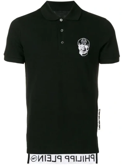 Philipp Plein Chest Skull Polo Shirt In Black
