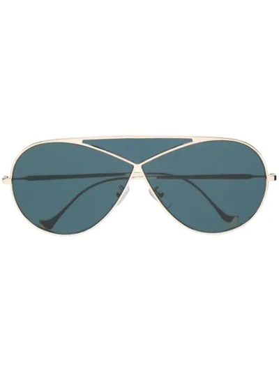 Loewe Pilot Puzzle Aviator Sunglasses In Blue