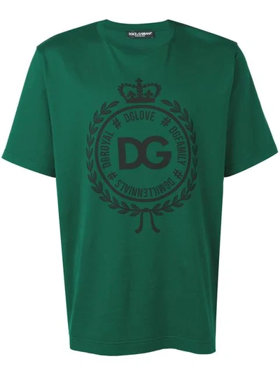 Dolce & Gabbana Logo Print T-shirt In Green