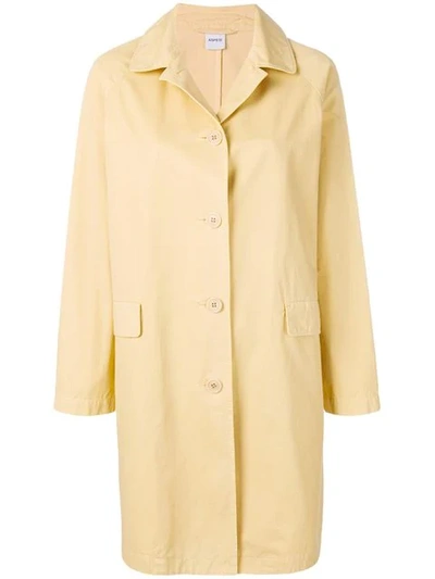 Aspesi Button Fastened Trench Coat In Yellow