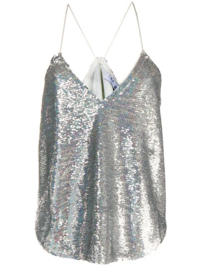 Iro Sequinned Cami Top In Silver