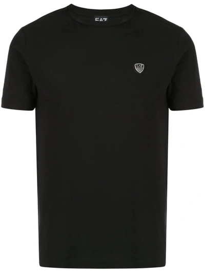 Ea7 Logo Patch T-shirt In Black