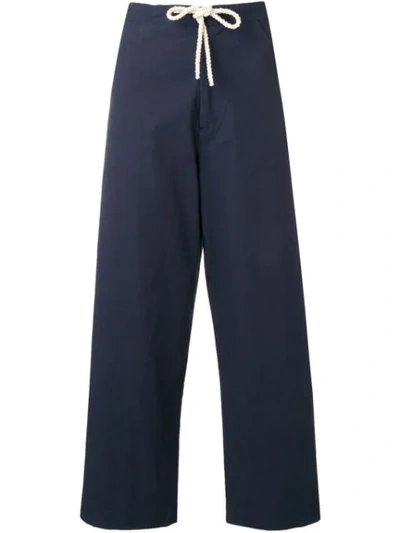 Sara Lanzi Drawstring Waist Trousers In Blue