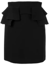 Alexander Mcqueen Ruffle Trim Skirt In Black