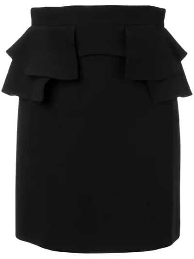 Alexander Mcqueen Ruffle Trim Skirt In Black