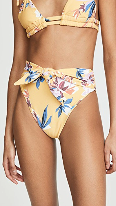 Montce Paula Tie Up Bikini Bottoms In Yellow Batik