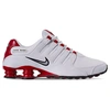 Nike Men's Shox Nz Running Sneakers From Finish Line In White/red