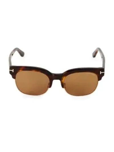 Tom Ford 53mm Clubmaster Sunglasses In Havana