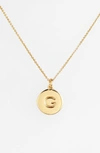 Kate Spade 12k Gold-plated Initials Pendant Necklace, 17" + 3" Extender In G- Gold