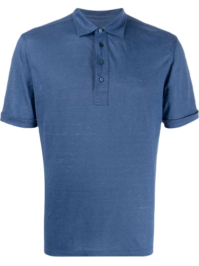 Ermenegildo Zegna Slim Fit Linen Polo Shirt In Blue