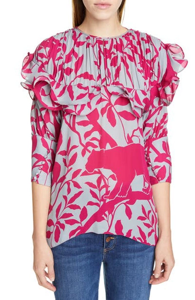 Johanna Ortiz Women's Same Old Song Floral Blouse In Magenta