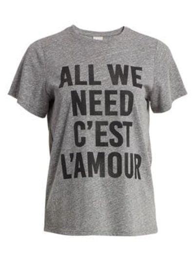 Cinq À Sept Love Cotton Graphic Tee In Heather Grey Black