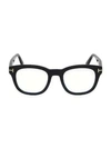 Tom Ford 50mm Square Clear Lens Glasses In Black